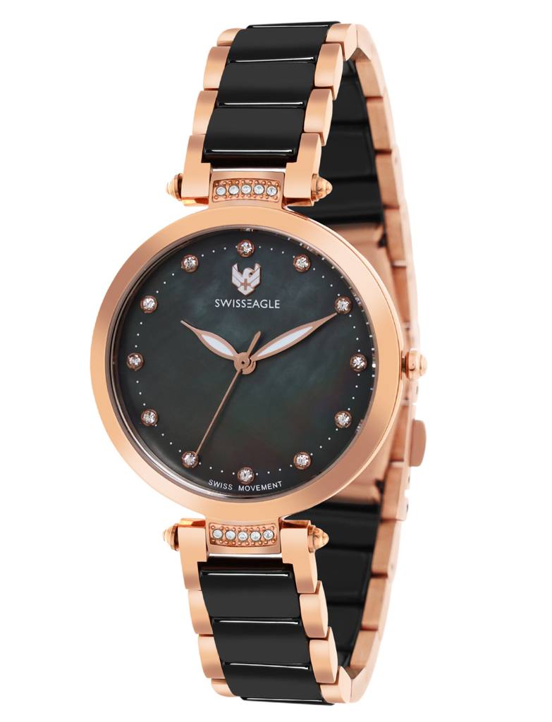 Swiss Eagle Premium Women Swiss-Made Quartz Movement - 3 Hand Mechanism Wrist Watch -Se-9177 : SE-9177-11A
