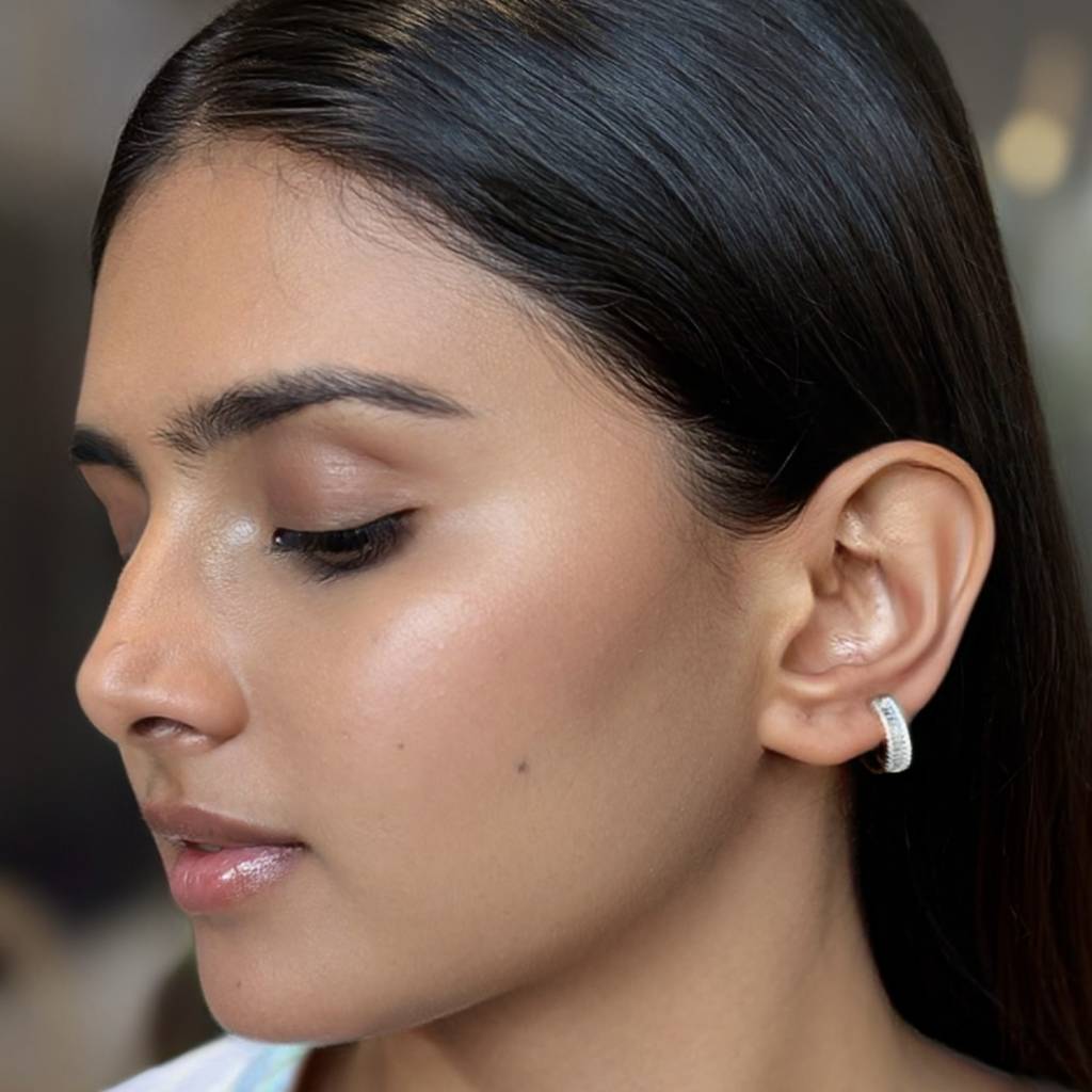 Glow Up: 92.5 Silver Hoops For Women : 1107EA