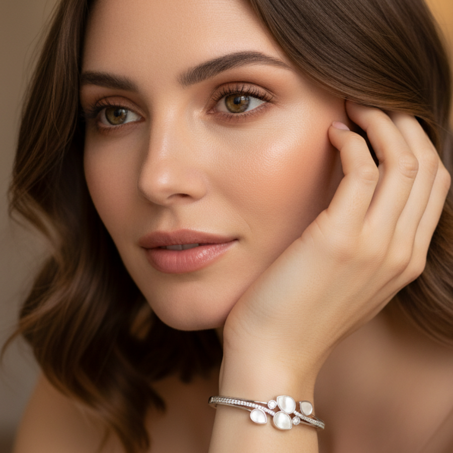 Opal Flower Bracelet For Women | Elegant Floral Stone Bracelet Jewellery : 5151925909