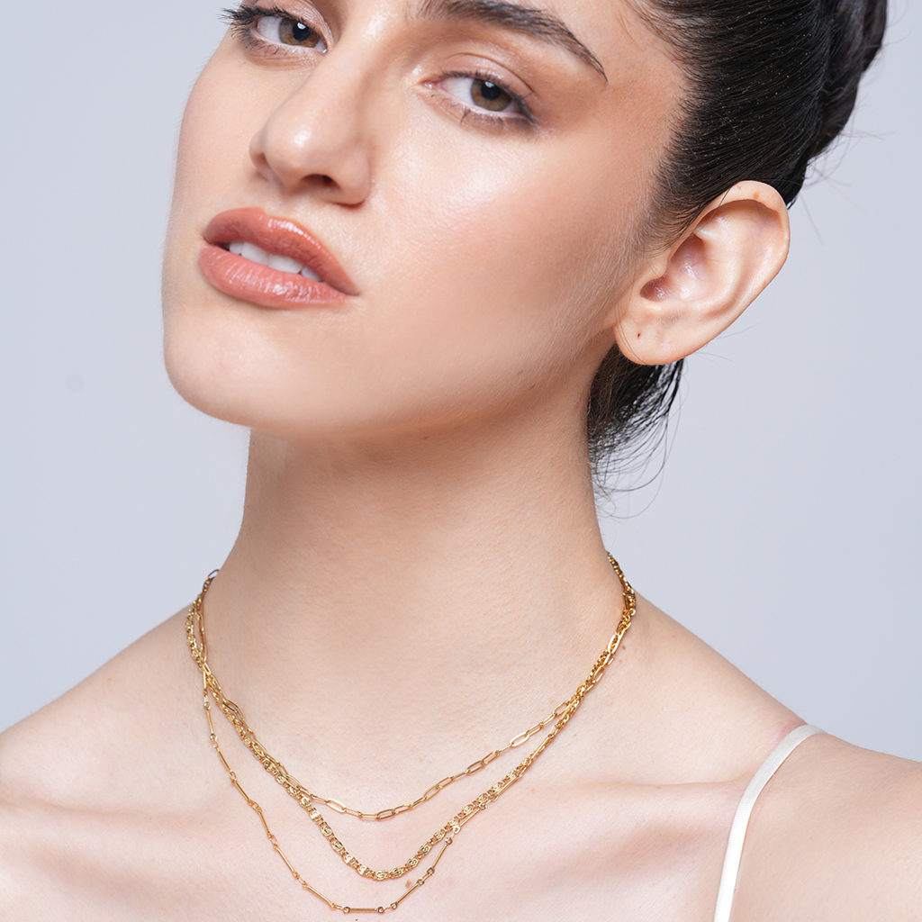 Triple Layer Retro Design Elegant Pin Chain : CAO0096JND
