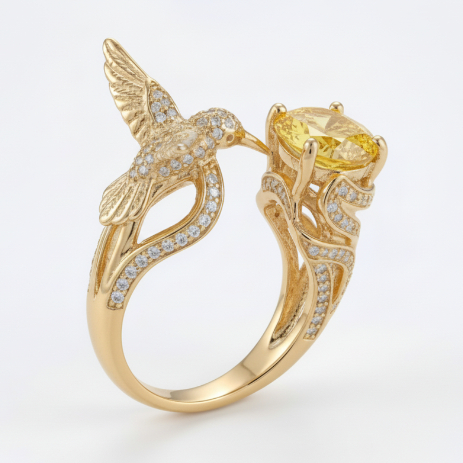 Bird Wing 18K Gold Plated Ring For Women | Freedom Inspired Open Design Ring : 5994359878