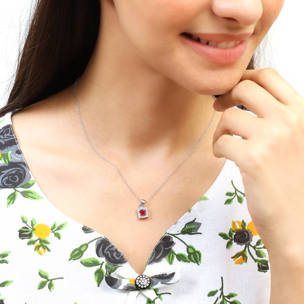 Iski Uski 925 Sterling Silver Evika Ruby Pendant