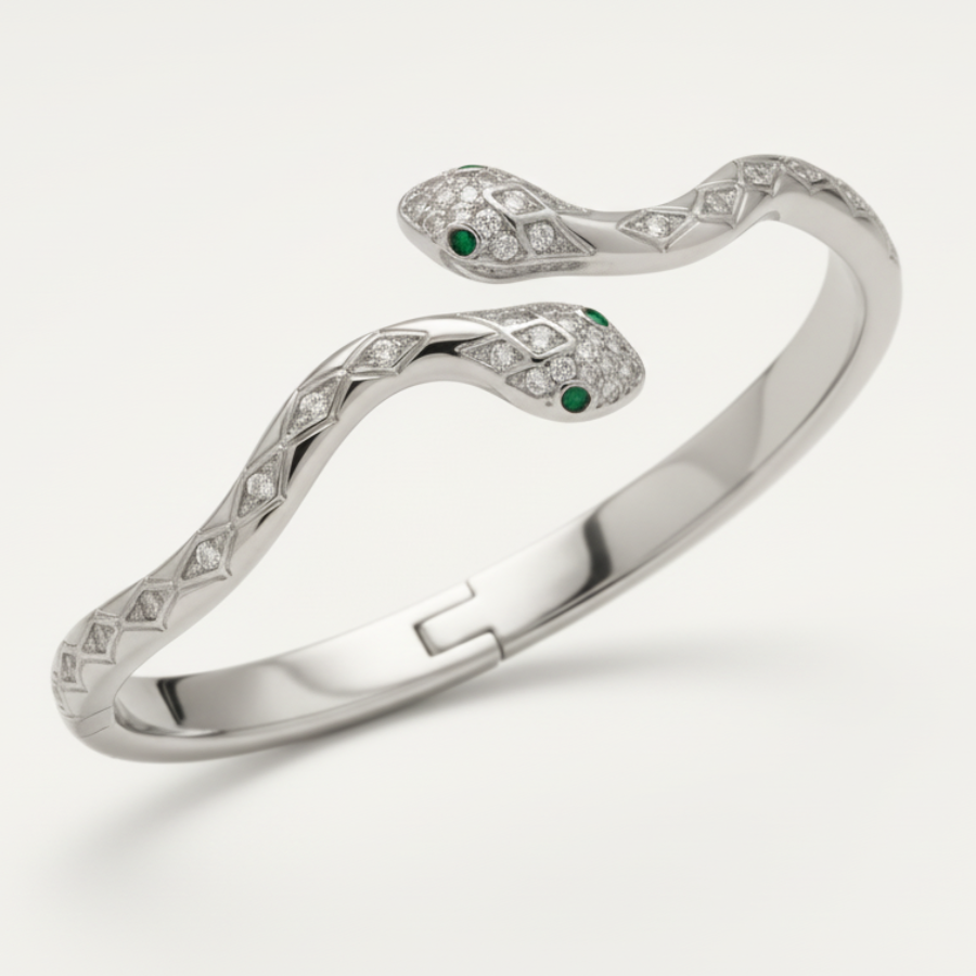 Mini Snake Bracelet For Women | Minimal Bar Accent Bracelet Jewellery : 2393044054