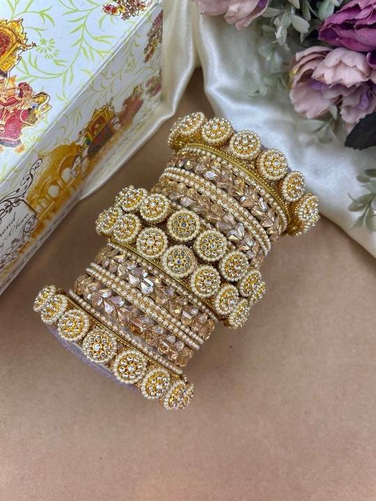Bridal Golden Bangles Set – Wedding & Festive Jewelry : HB-19-24