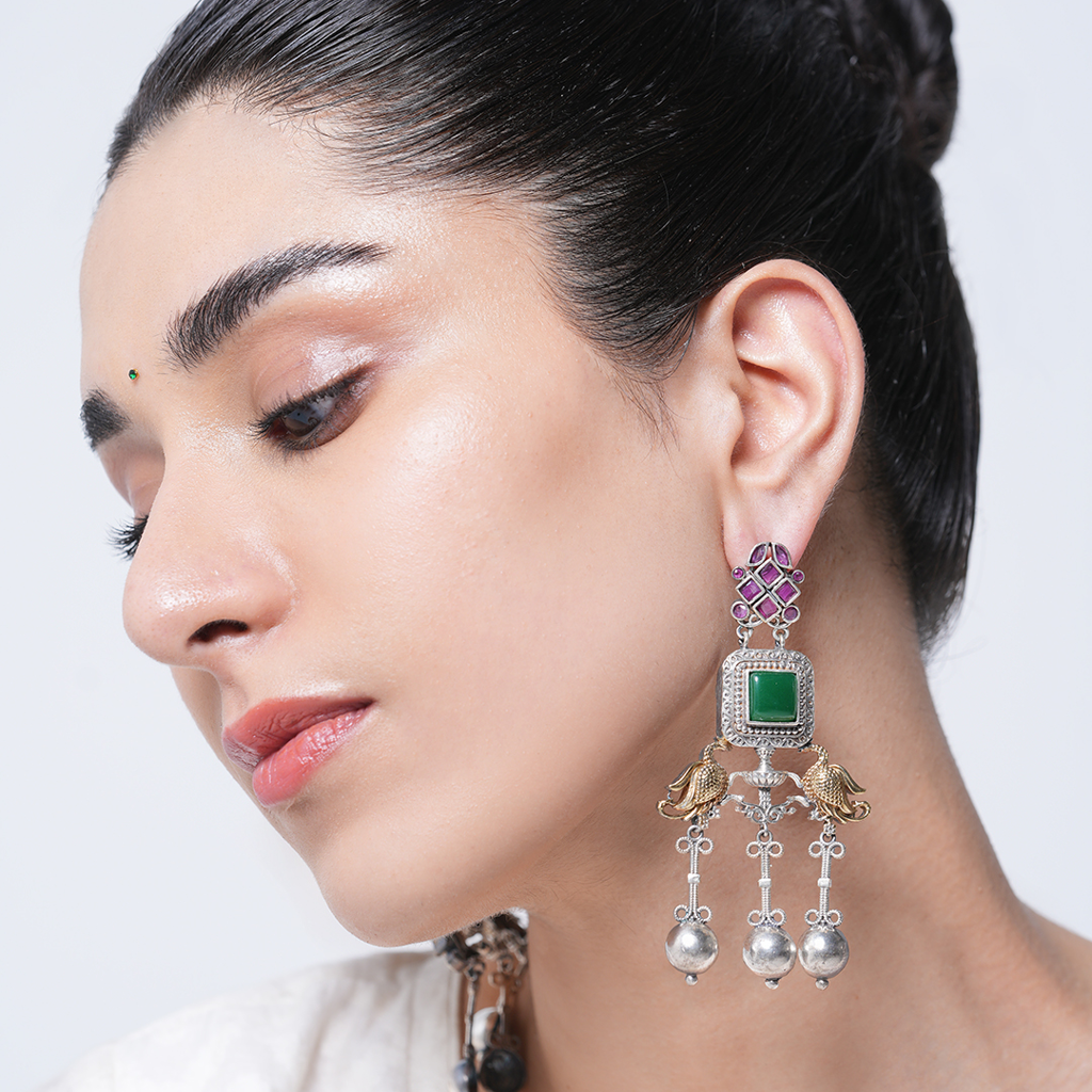Silver Polish Fusion Earrings : CAO0233RNG