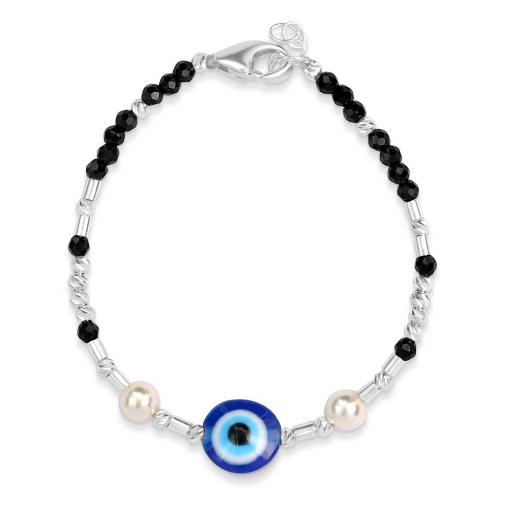 Adorable Evil Eye 925 Sterling Silver Kids Bracelet : K-BR-80019-S
