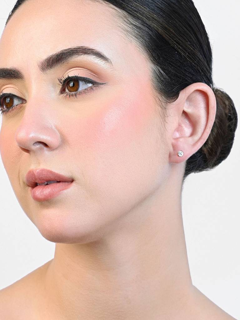 Classic Round Cz Stud Earrings : JDER2515