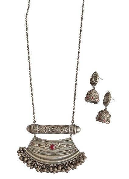 Alankar Long Tribal Necklace Jhumka Set : DRJ117313H