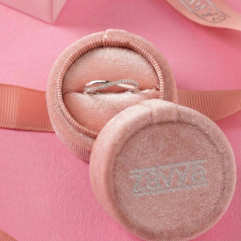 Zavya Promise-Box X Infinite Sparkle Adjustable Rhodium Plated Ring (Adjustable) : RNG-40457-R-RNGBOX