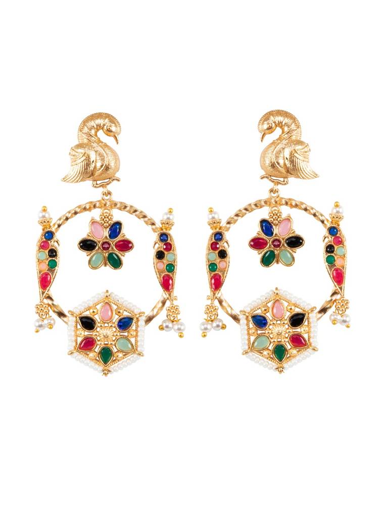 Megh Mayur Earrings : SWARNAEAR1672
