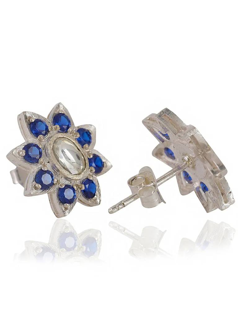 92.5 Silver Stud With Blue Zircons : U080SO005E0770