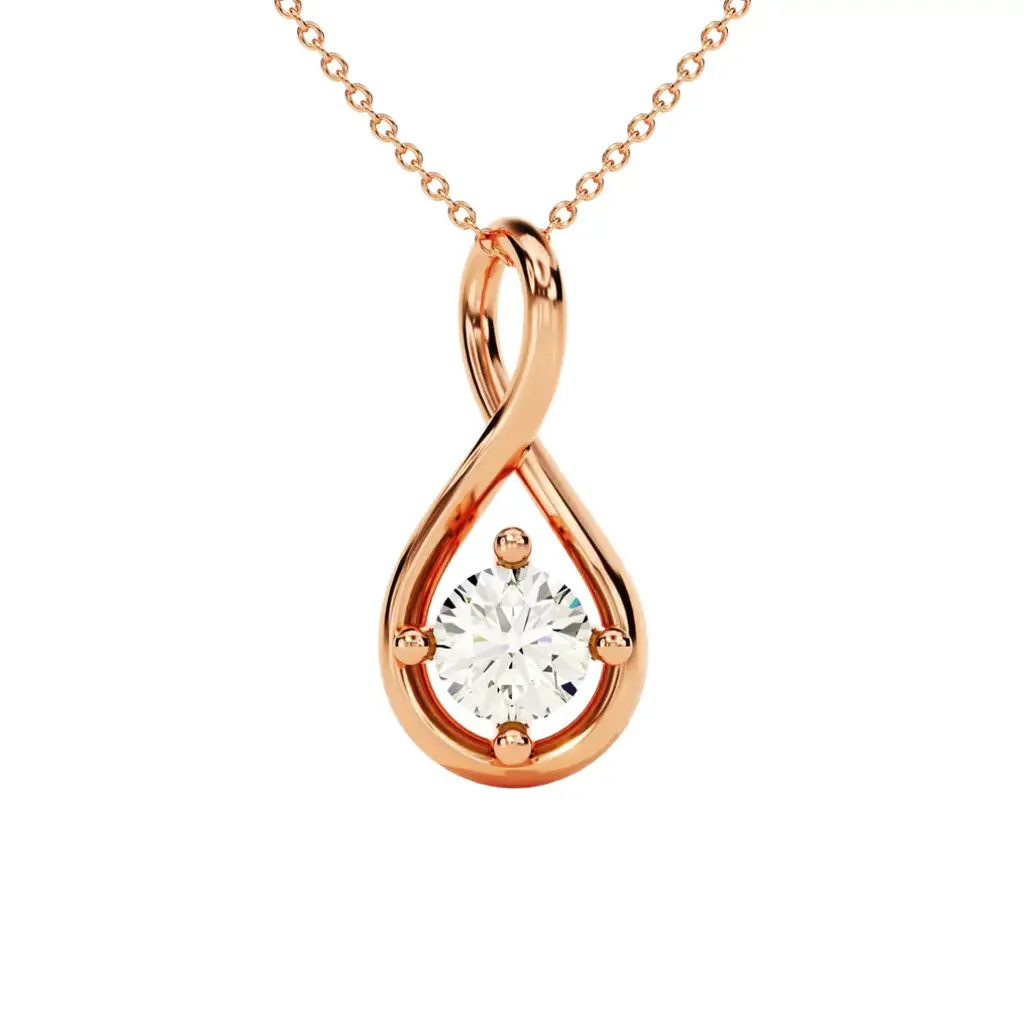 Round Moissanite Solitaire Infinity Pendant - 1 Carat : NT-0005-RG