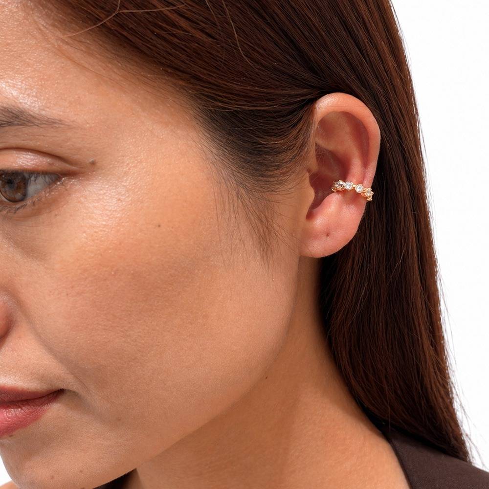 Women 18K Gold-Plated Cz Studded Classic Eternity Ear Cuff : 1011292