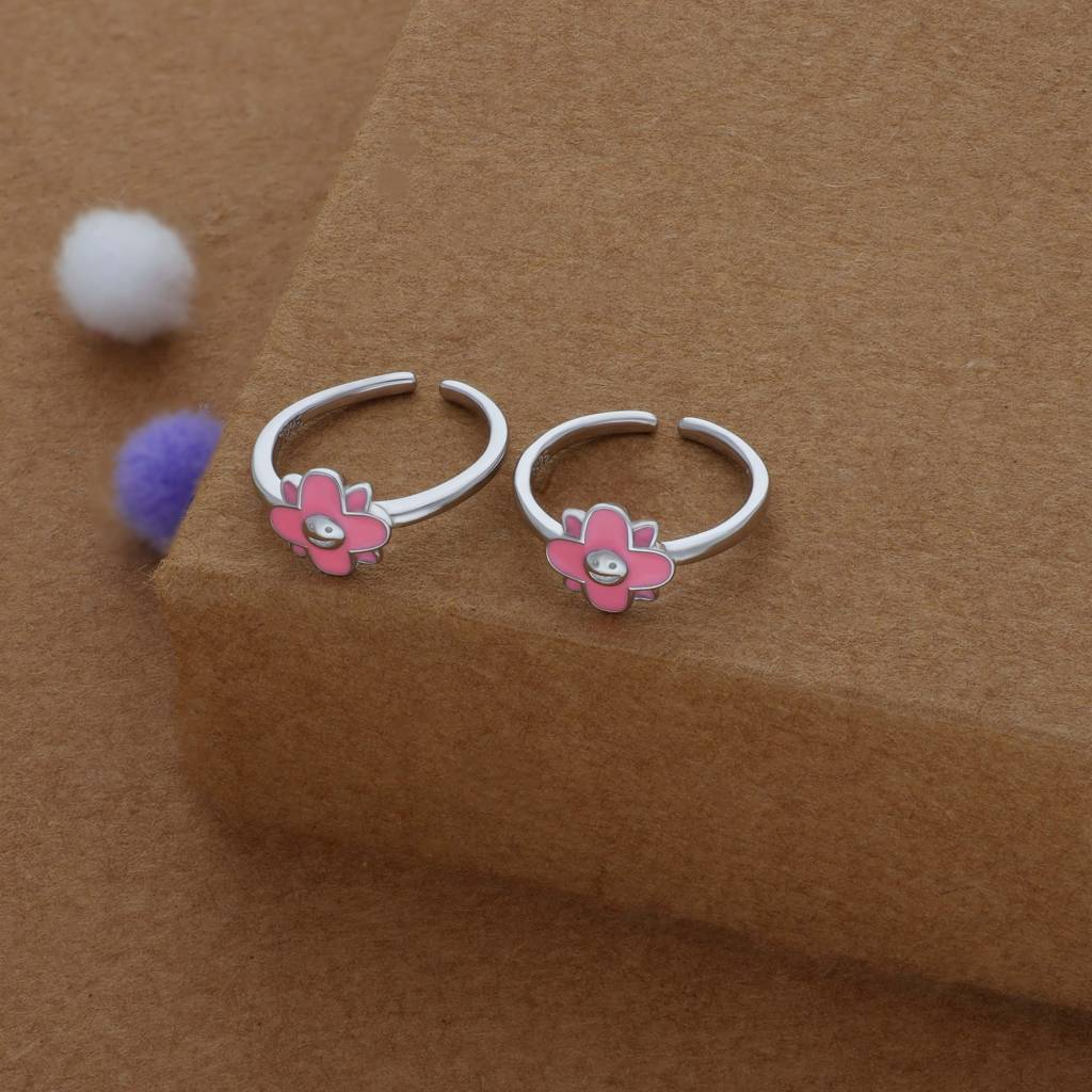 Happy Adjustable 925 Silver Fancy Toe Ring : TR-FT-RH-P-152-P