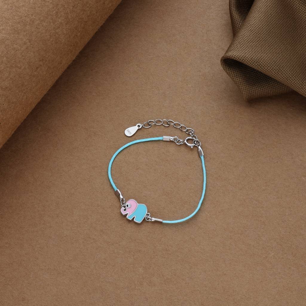Chubby Elephant 925 Thread Silver Bracelet(1-5Yrs) : KBT-7