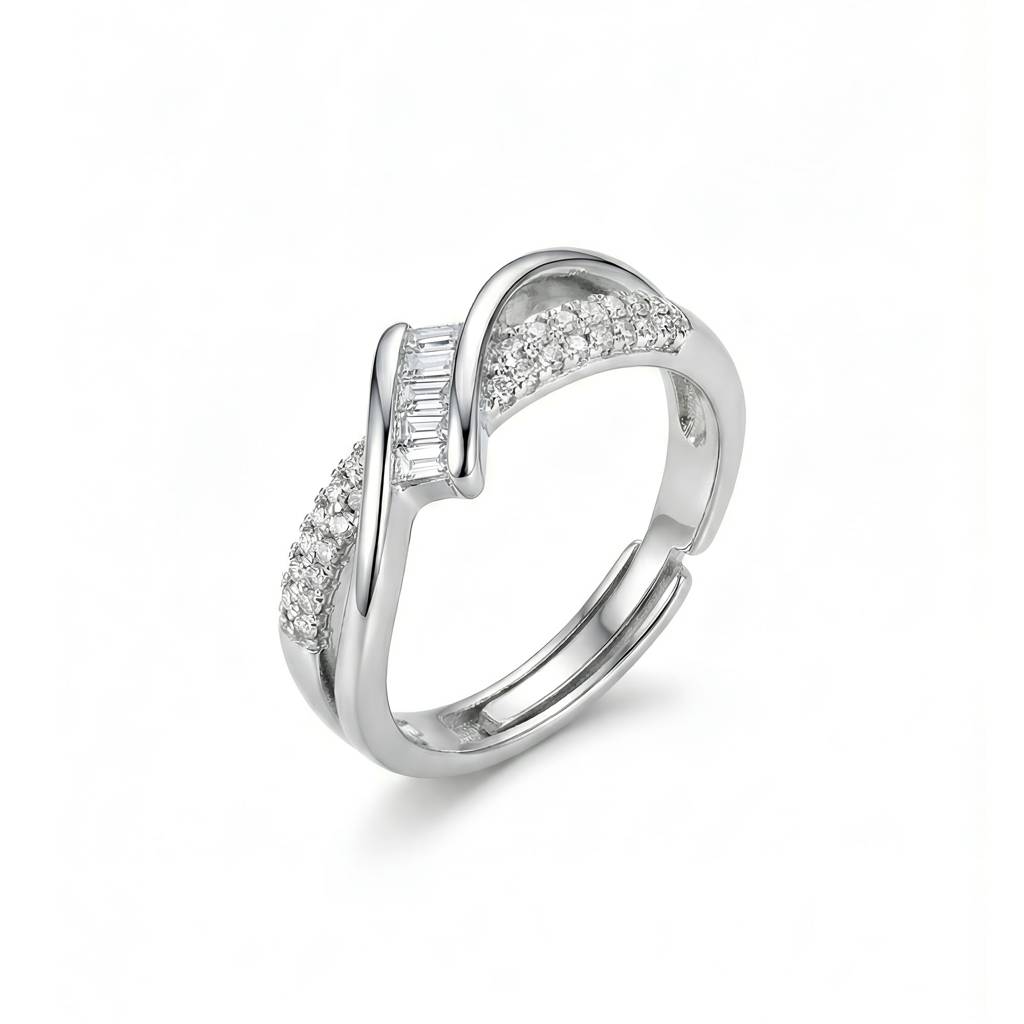Modern Infinity Silver -Plated Adjustable Ring : HSPS60MB1389