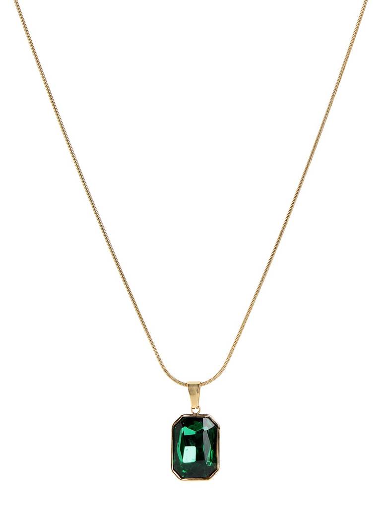Emerald Green Glass Pendant : FJN6358
