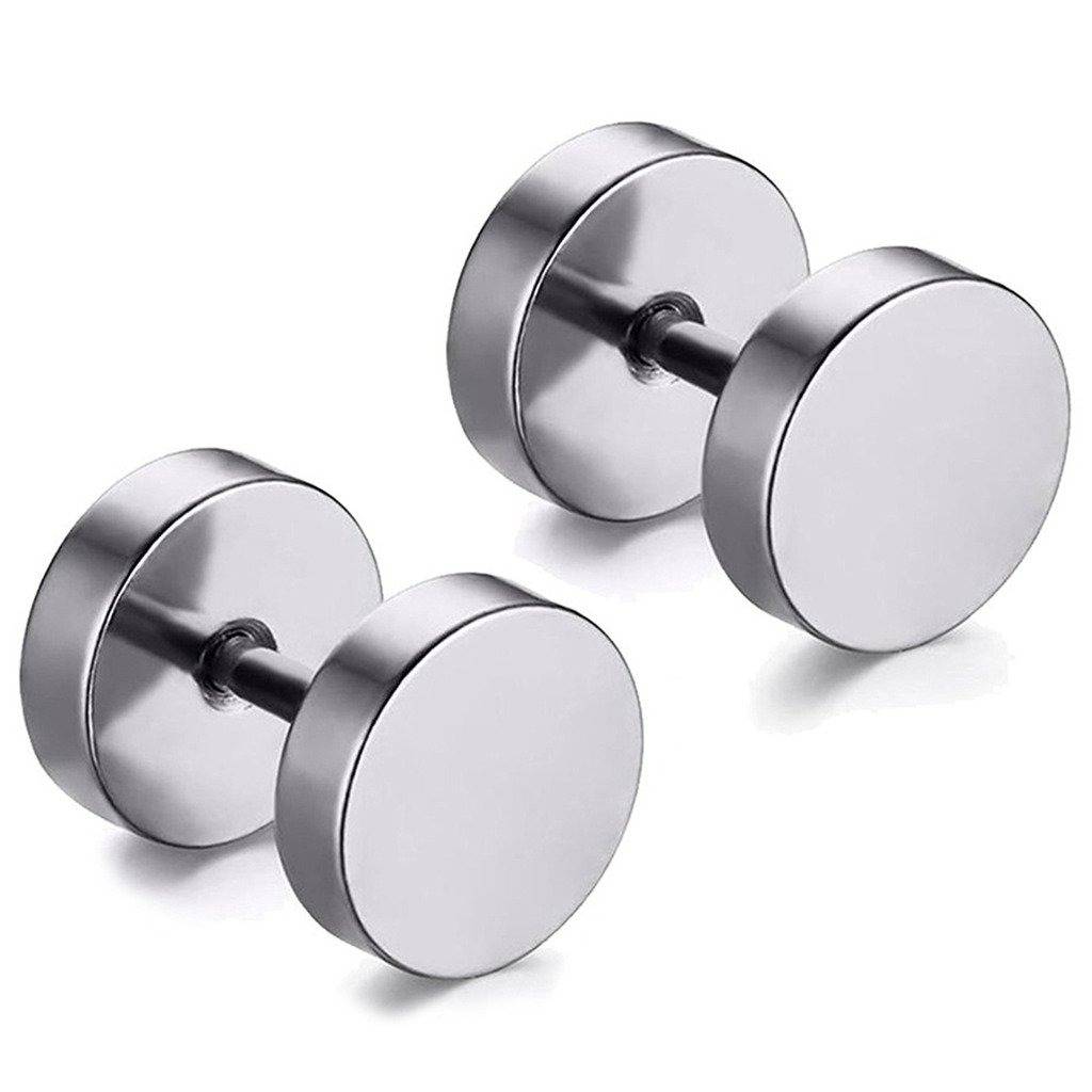 Stainless Steel Ear Piercing Plugs Tunnel Punk Style 10 Mm Stud Earrings Set Gift For Men : PX9ME07