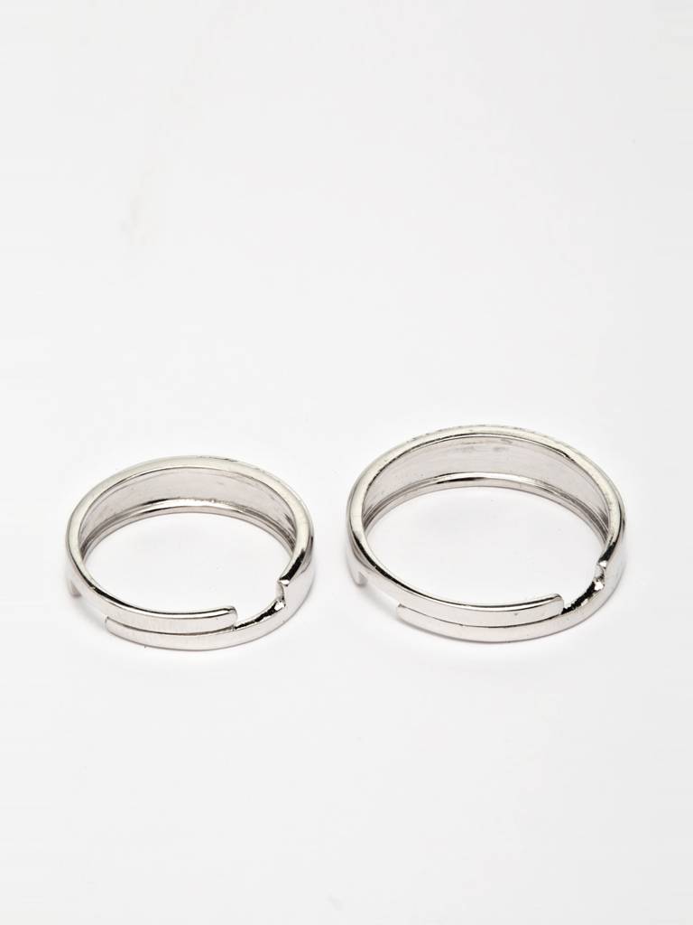 Pure 925 Sterling Silver Heart Adjustable Couple Band For Men And Women : CSCPLR4_MF