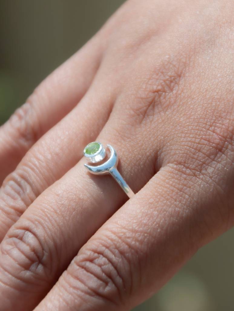 925 Sterling Silver Peridot Ring For Women | Gemstone Ring | Handmade Silver Jewelry | Elegant Daily Wear Gift : FU-1346