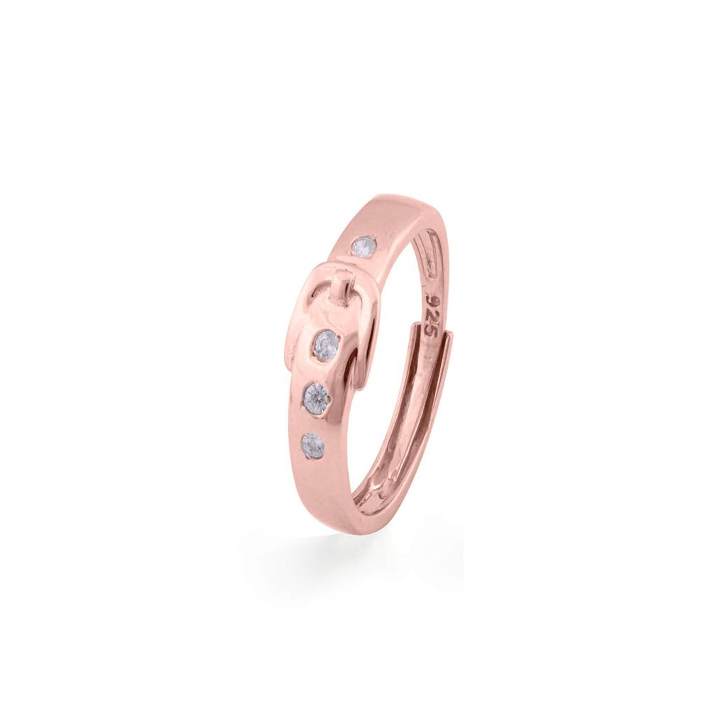 Rose Gold Belt Style Promise Ring : ZLCPLR-1015-WR