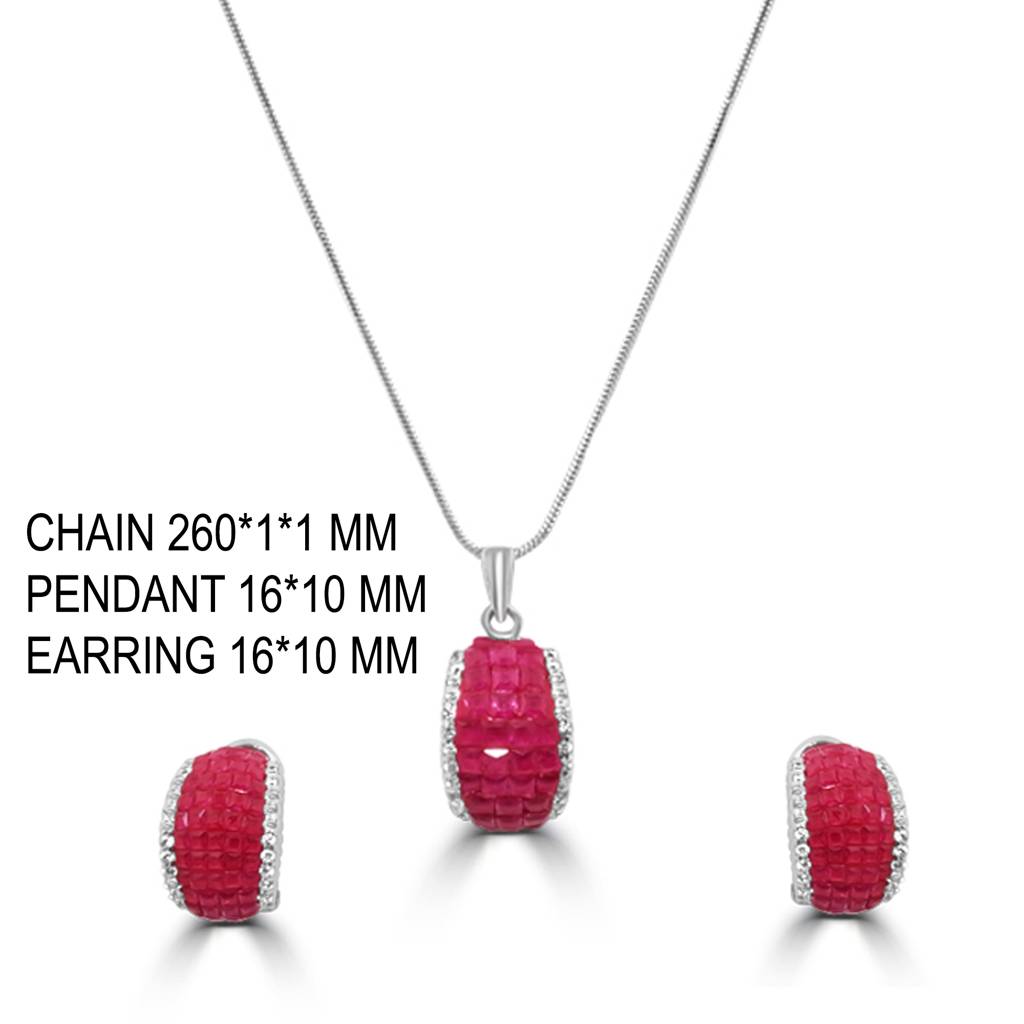 925 Pure Silver Charming Chain Pendant Set : CPS1005