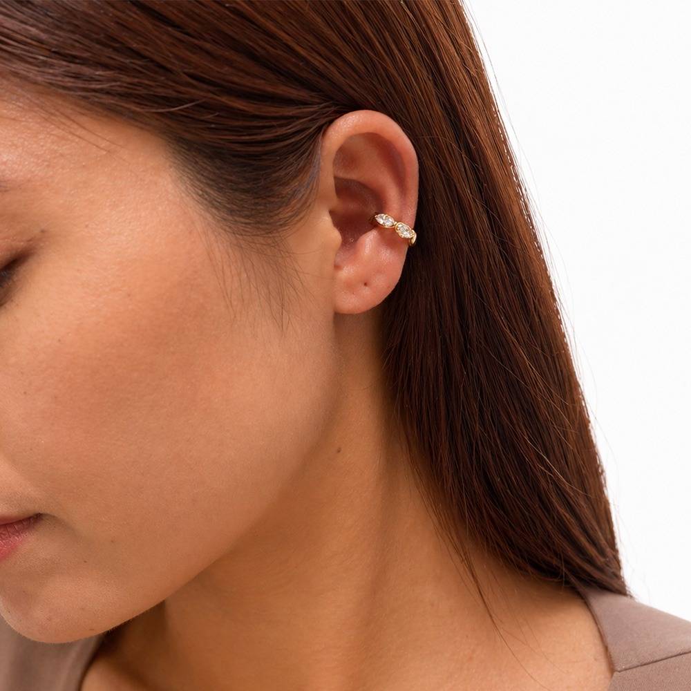 Women 18K Gold-Plated Marquise Cz Studded Eternity Ear Cuff : 101128