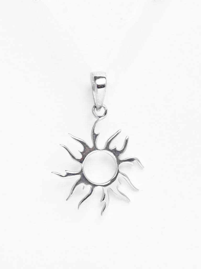 925 Silver Platinum Plated Sun Men Pendant Without Chain Gift For Men  Boys Sterling Silver Silver