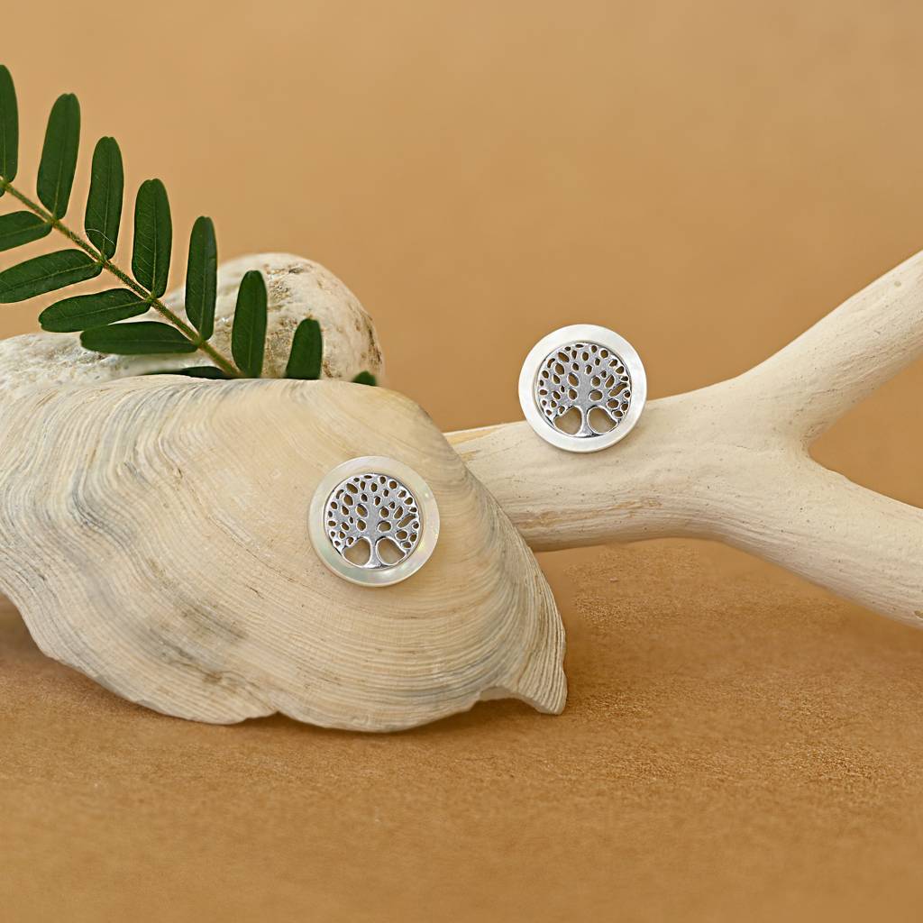 Tree Of Life Silver Studs : FGER490