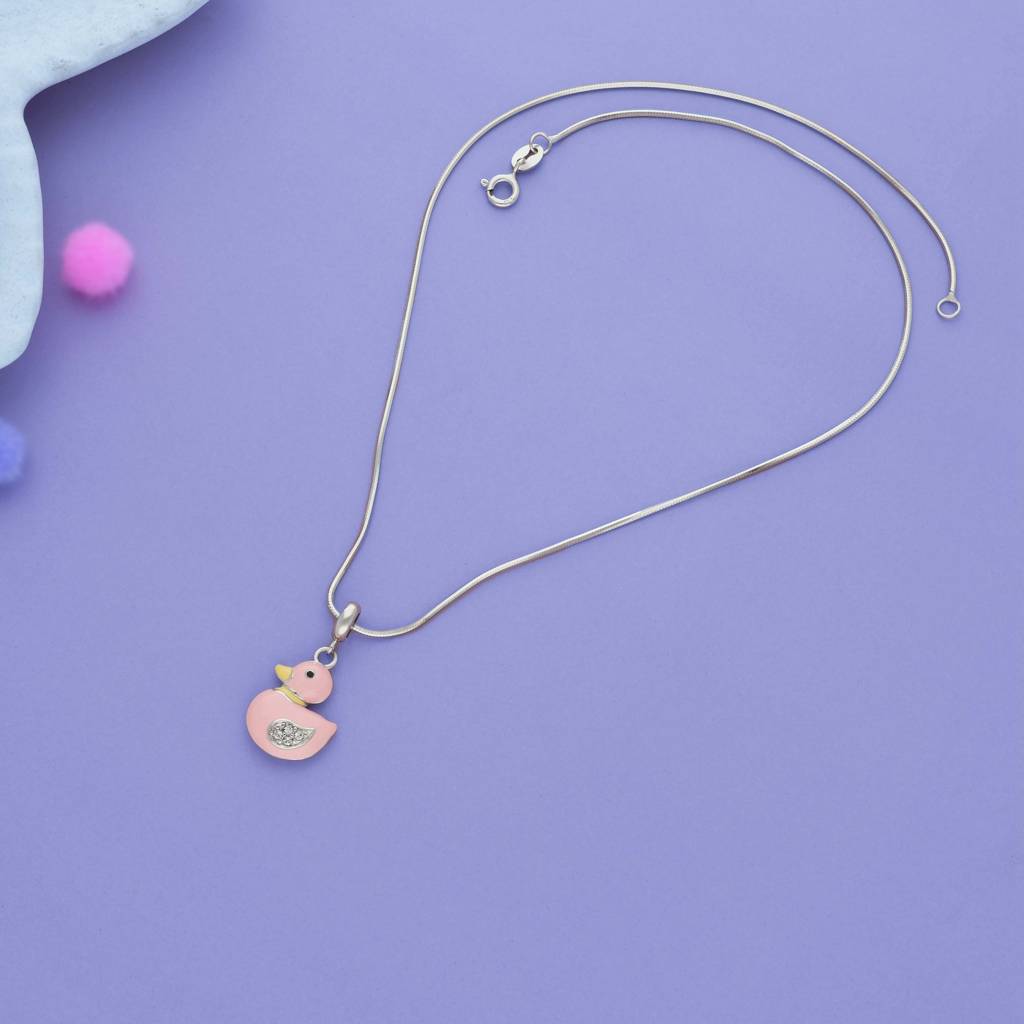 Iyal Pinky Duckling 925 Silver Kid Pendant (3+ Yrs) : KP-KP-RH-A-163-S