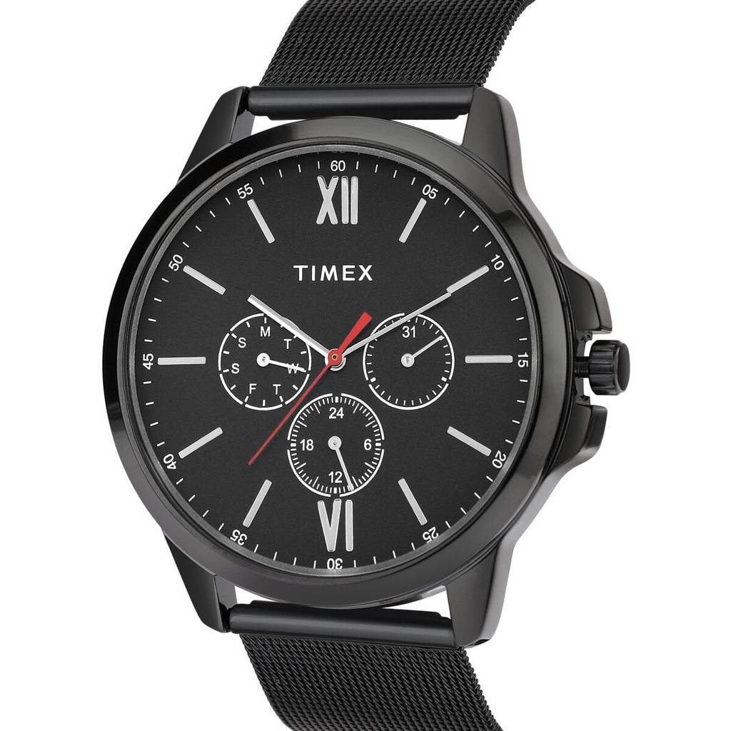 Timex Round 45Mm Black Dial Analog Men Watch - Tweg165Smu13 : TWEG165SMU13