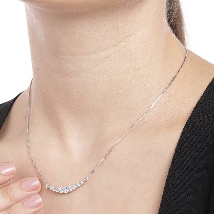 Elegant Diva Cz 925 Sterling Silver Necklace : NL-30149