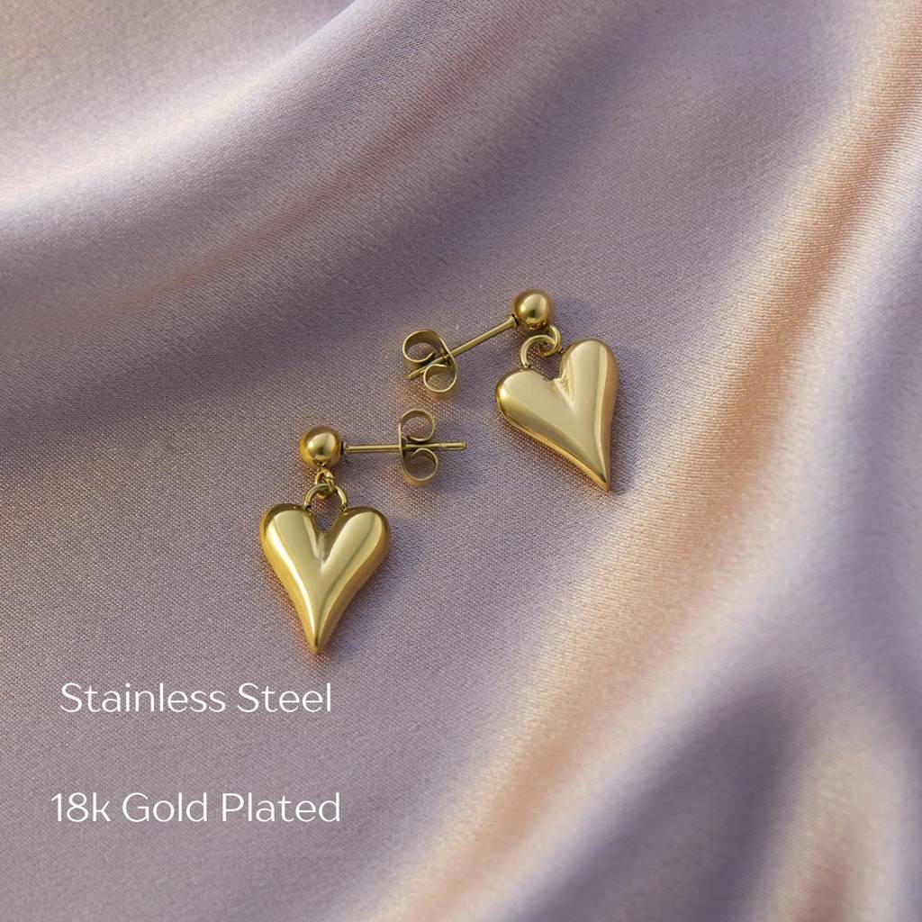 Small Heart Drop Earring : ER_SS_SmlHrt_gld