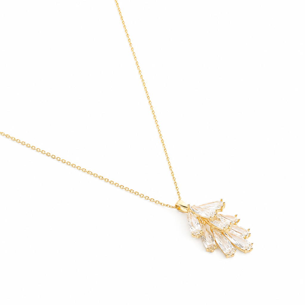 925 Silver Luxe Petal Drop Jewelry Set : WPEC00004