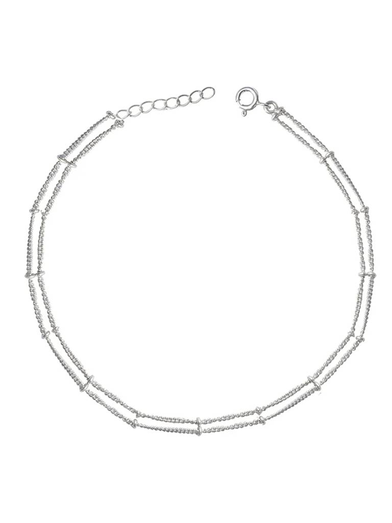 Single Two Line Chain Silver 92.5 Anklet : U080SO010LA0548