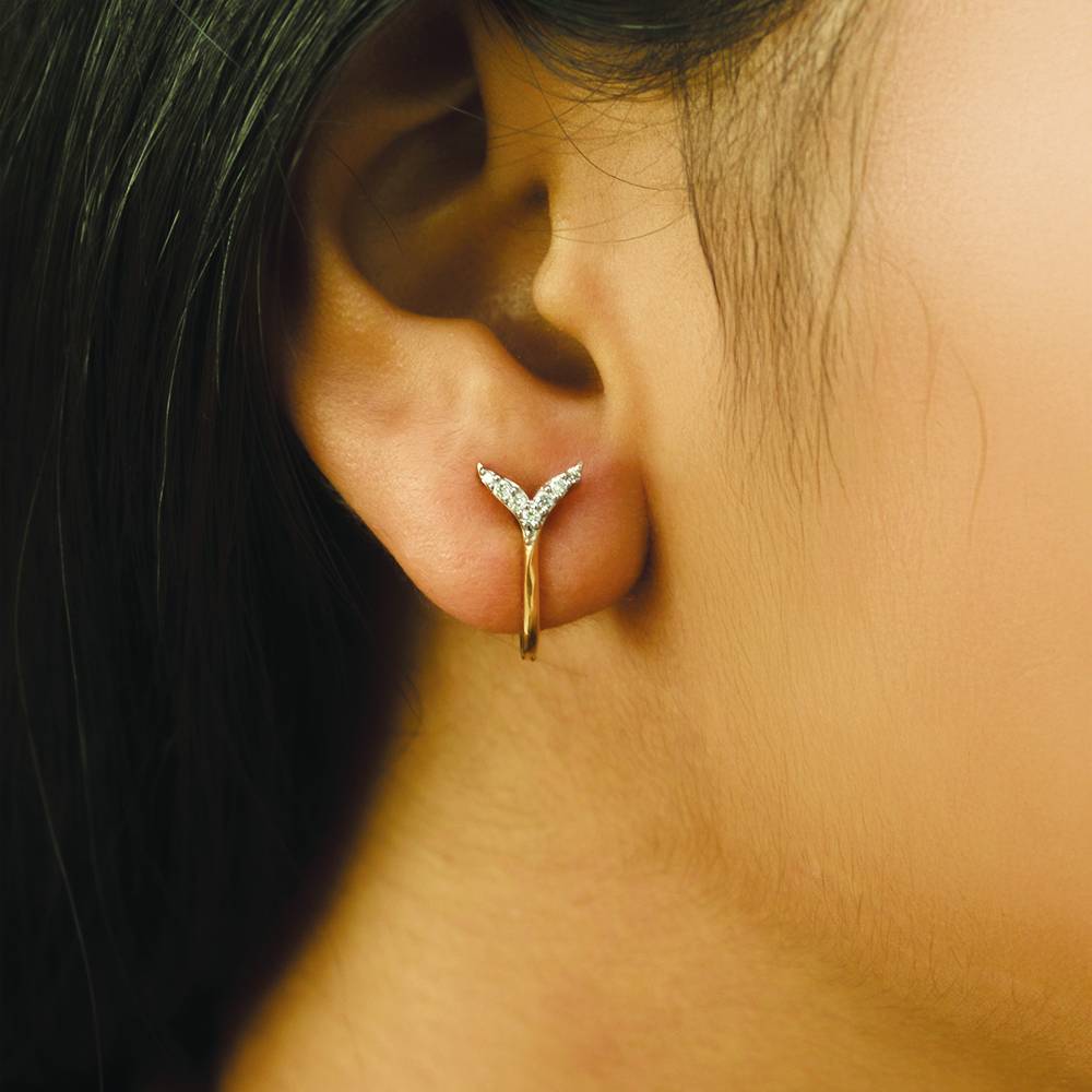 Siren Embrace Huggies - Lab Diamond Earrings : LLER0117