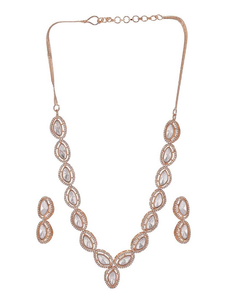 Gold Antique Kundan Jadau Uncut Polki  Luxurious  Statement Jewellery Set : SJNK2902