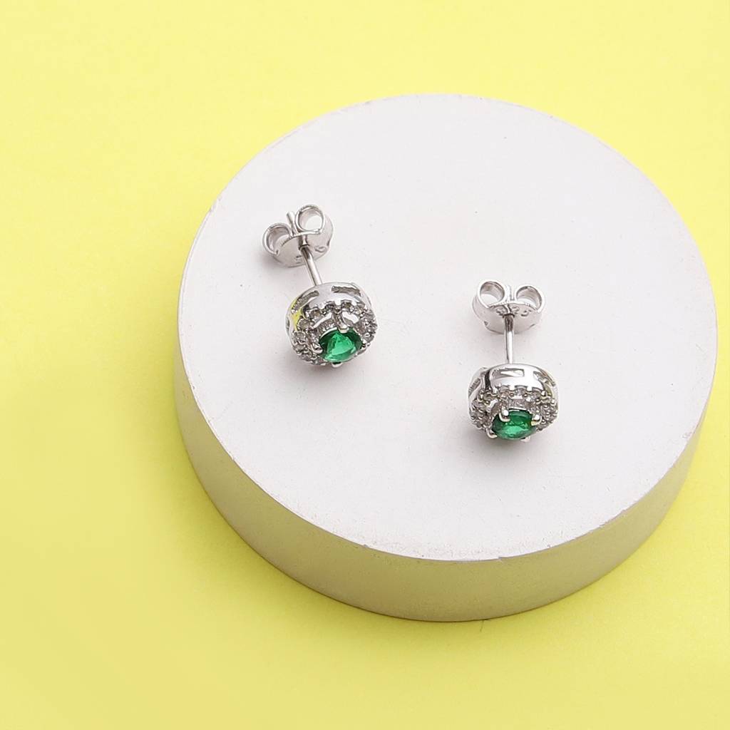 Iski Uski 925 Sterling Silver Evara Emerald Drop Earrings