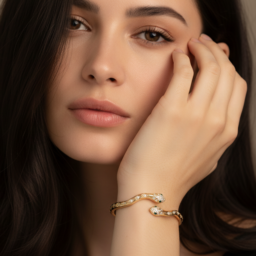 Mini Snake Bracelet For Women | Minimal Bar Accent Bracelet Jewellery : 8444359754