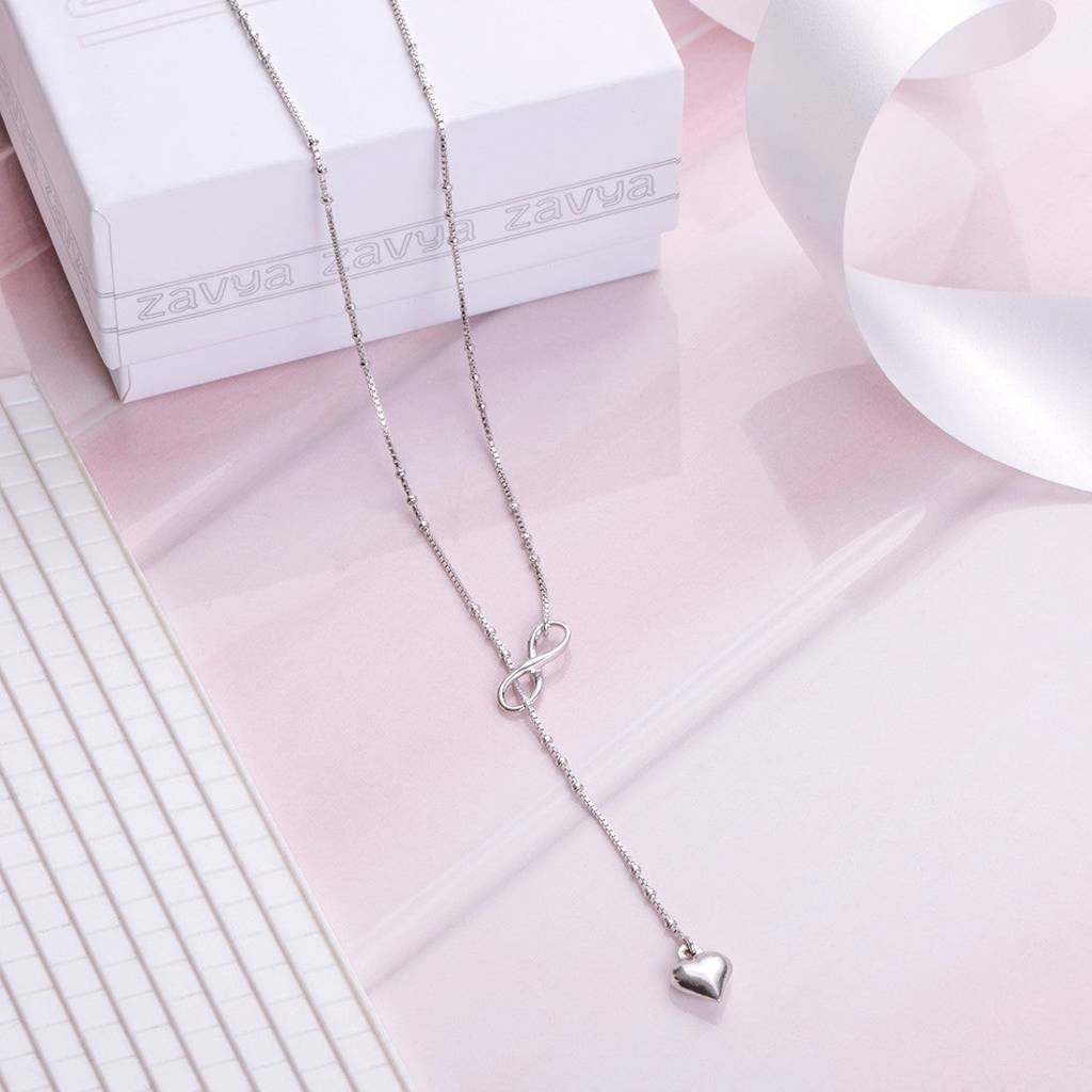 Infinity-Heart 925 Sterling Silver Necklace : NL-30172