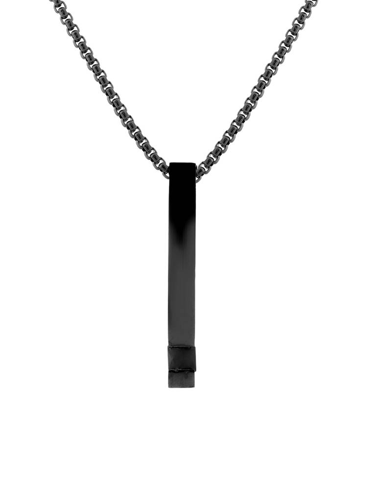 Eclipse Black Axis Bar Pendant Necklace For Men : 8905124576122