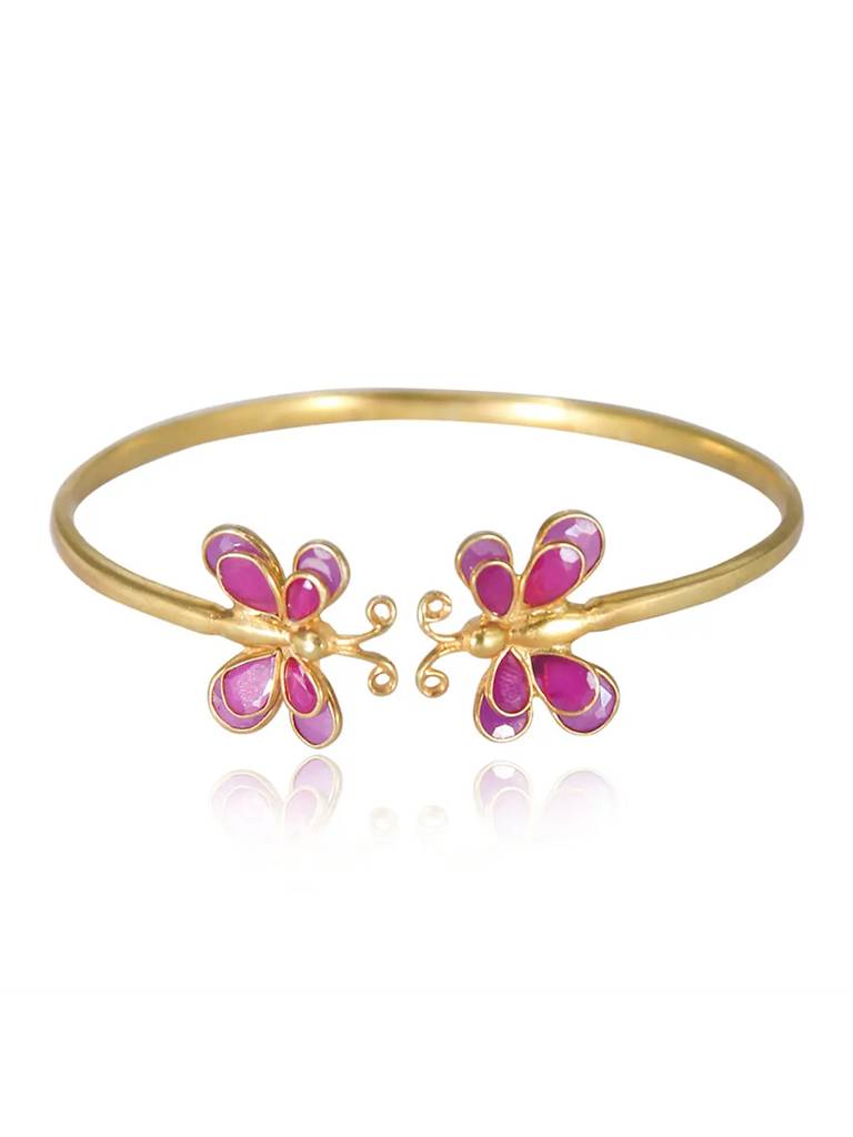 Two Butterfly Motif Silver Bangle : U080SO010LB0600