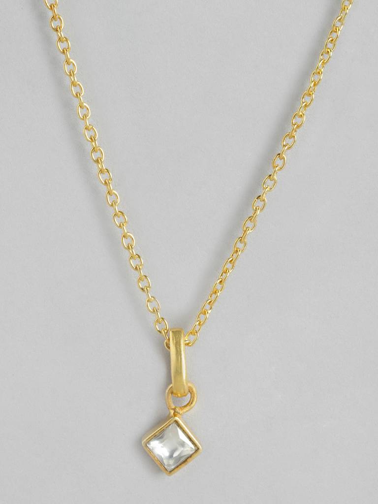 This Minimal Design Is Made In 92.5 Silver. The Sparkling, Kundan Stone Necklace Is A Timeless Classic That Will Never G