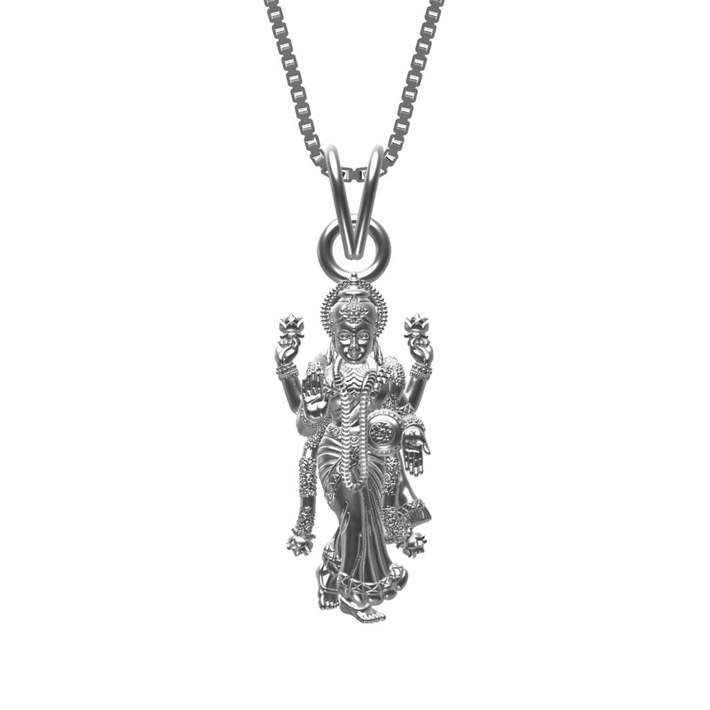 Silver Devi Laxmi God Pendant : ZLGDP-1027