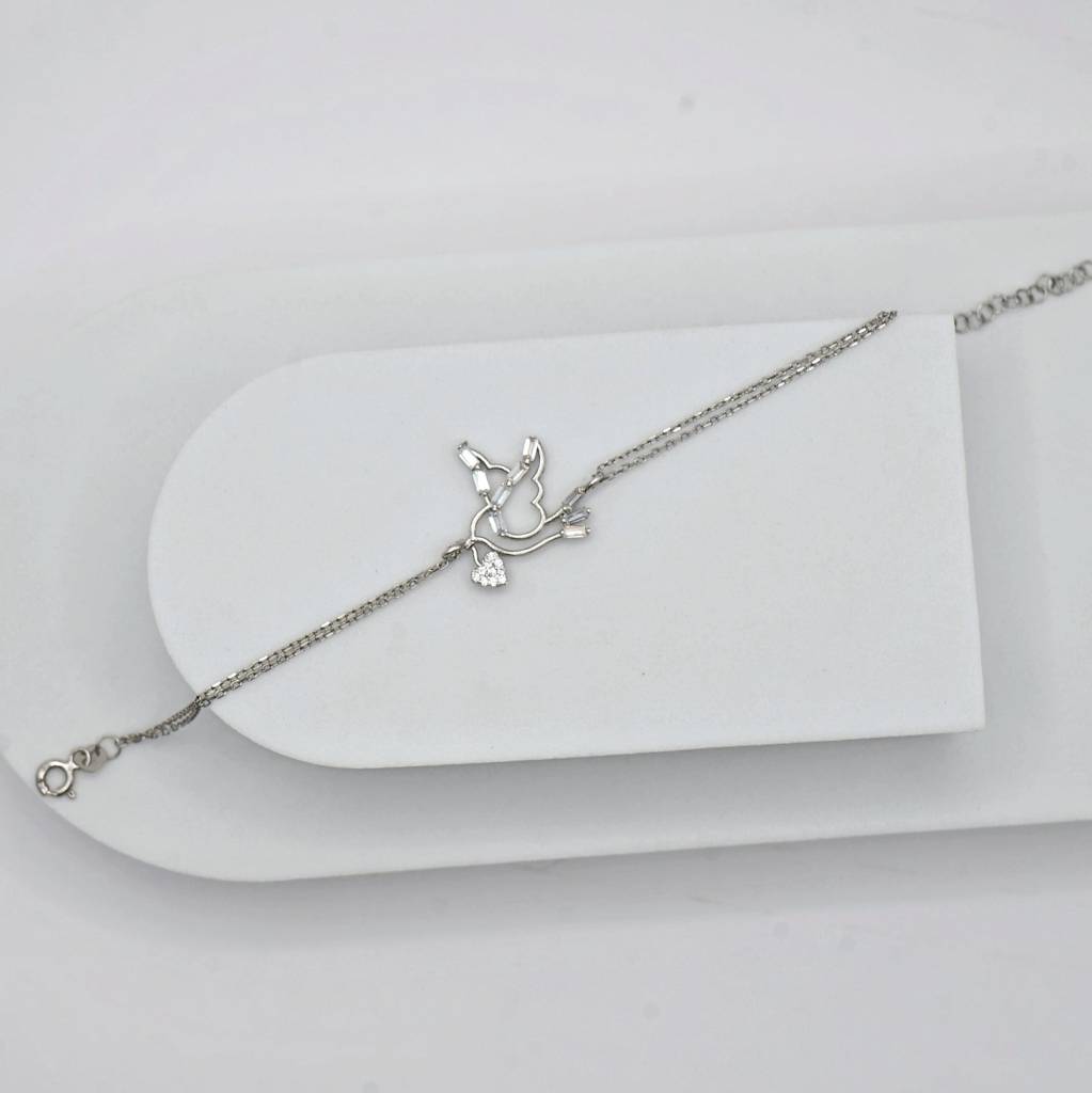 Sterling Silver Dainty Bird Bracelet : BRS076