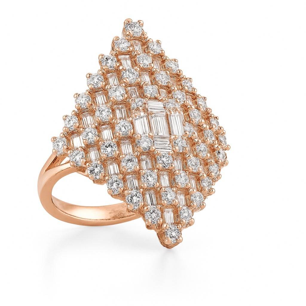 Royal Rosegold Silver Ring : R094-RG-D-14