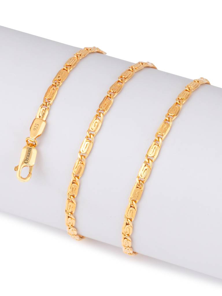22Kt Gold Plated Fisher Chain | For Men & Women | 6 Months Warranty : GP_CH074_20