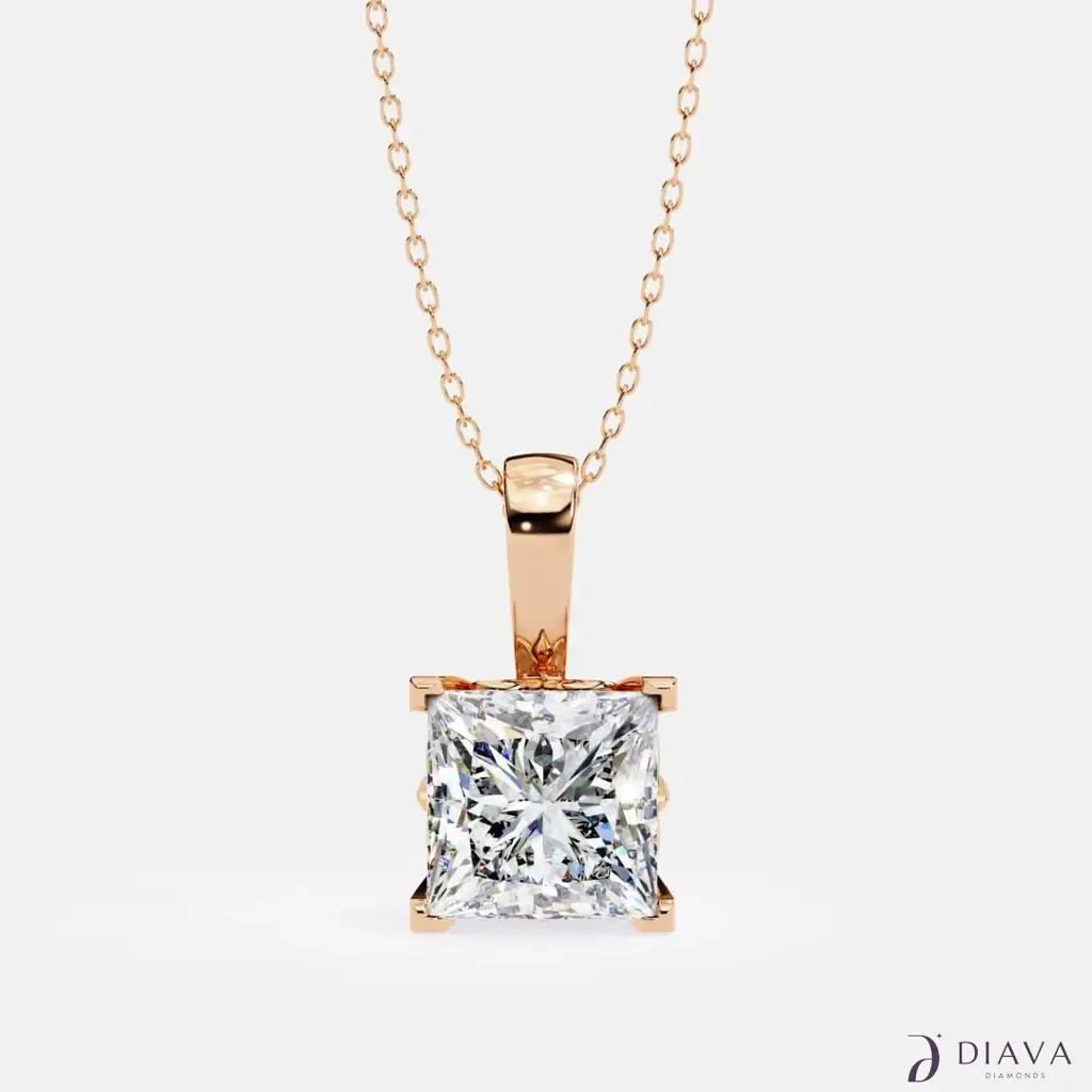 Classic Princess Solitaire Pendant : ClassicPrincessSolitairePendant