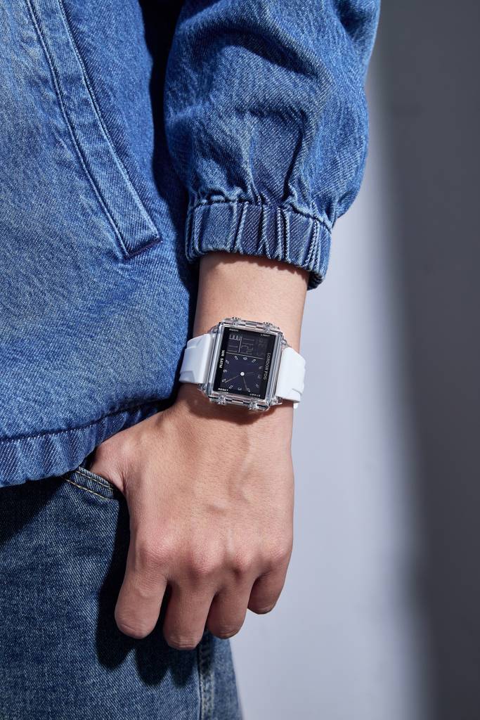 Analog-Digital Quartz Watch For Men With Square Dial, Day-Date Display, Silicone Strap And Water Resistance : LFM10015-02