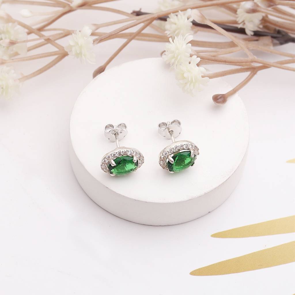 Iski Uski 925 Sterling Silver Jessa Emerald Drop Earrings